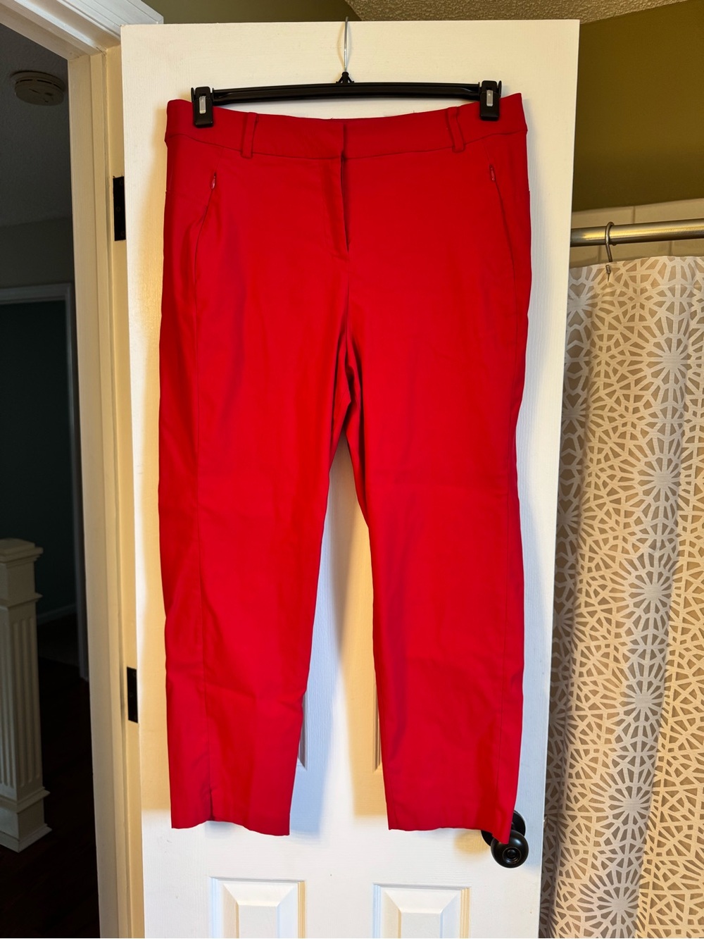 Lane Bryant Red High-Rise Slim Ankle Dress Pants